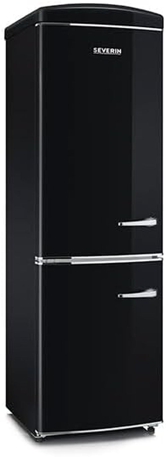 Réfrigérateur Congélateur Combiné Total Nofrost, Pose Libre, Largeur 60 Cm, 315 L, Classe E, Veggibox Inclus, Rétro, Noir, RKG 888