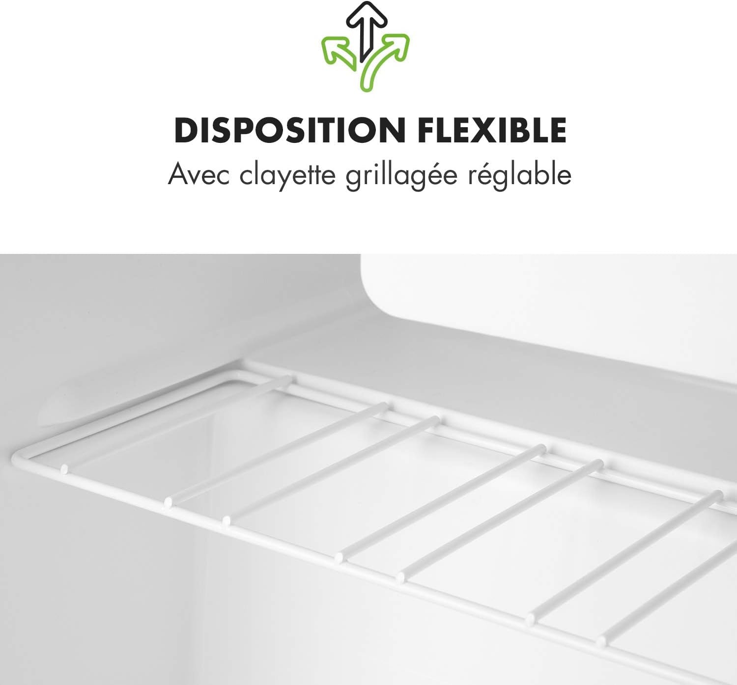 Snoopy Eco - Mini-Réfrigérateur, Peu Encombrant, 46 Litres, Congélateur De 4 Litres, Clayettes Réglables, Parfait Pour Les Petits Ménages - Blanc