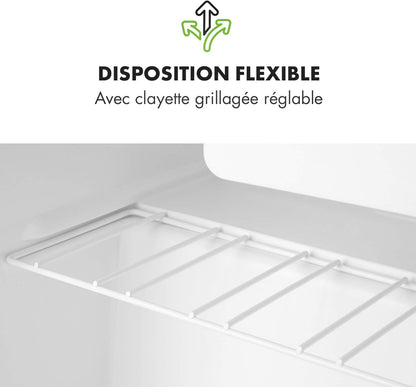 Snoopy Eco - Mini-Réfrigérateur, Peu Encombrant, 46 Litres, Congélateur De 4 Litres, Clayettes Réglables, Parfait Pour Les Petits Ménages - Blanc