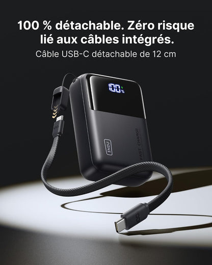 Batterie Externe Pour Ordinateur, Petit 100W 25000Mah USB C Power Bank | Câble USB C Amovible, Autorisé En Avion, Batterie Portable Charge Rapide Avec Macbook, Steam Deck, Iphone 17 Samsung Ipad Etc
