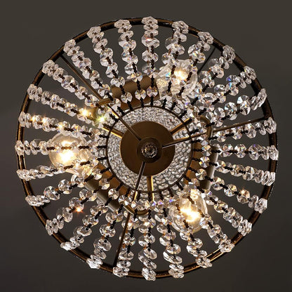 Lustre Cristal 3 Lumières, Lustre Vintage Avec Chaîne Réglable, E27, Pour Salle À Manger, Salon, Chambre À Coucher