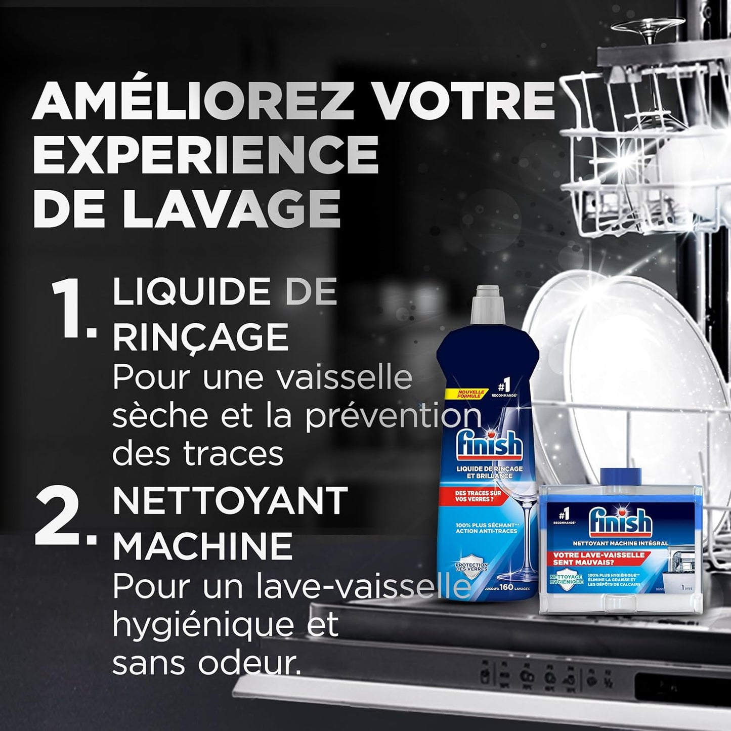 Finish Ultimate Infinity Shine Pastilles Lave-Vaisselle, Imbattable Contre Les Taches Tenaces, 160 Capsules