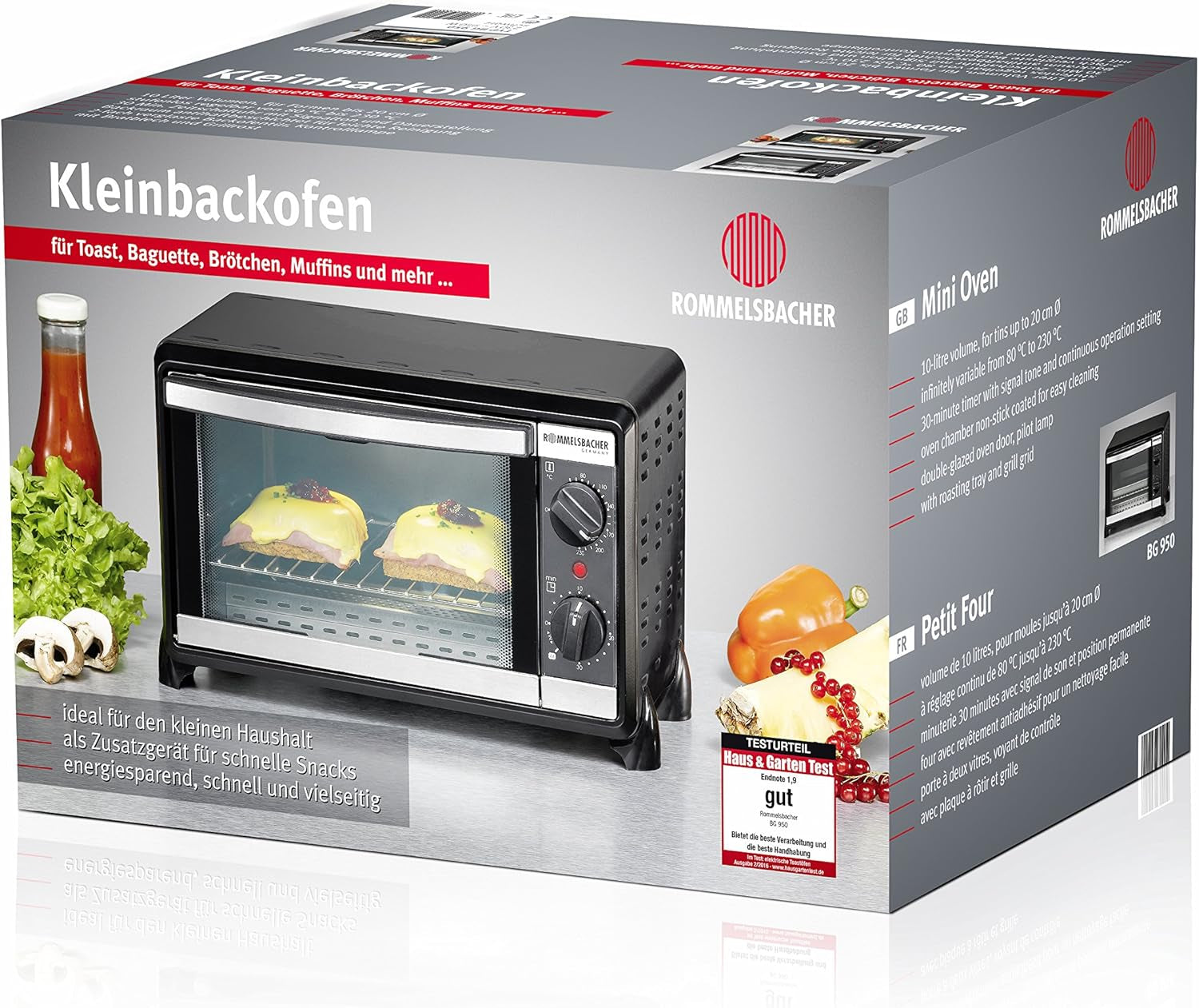 Mini Four Rommelsbacher BG 950 Speedy 10 Liter Noir