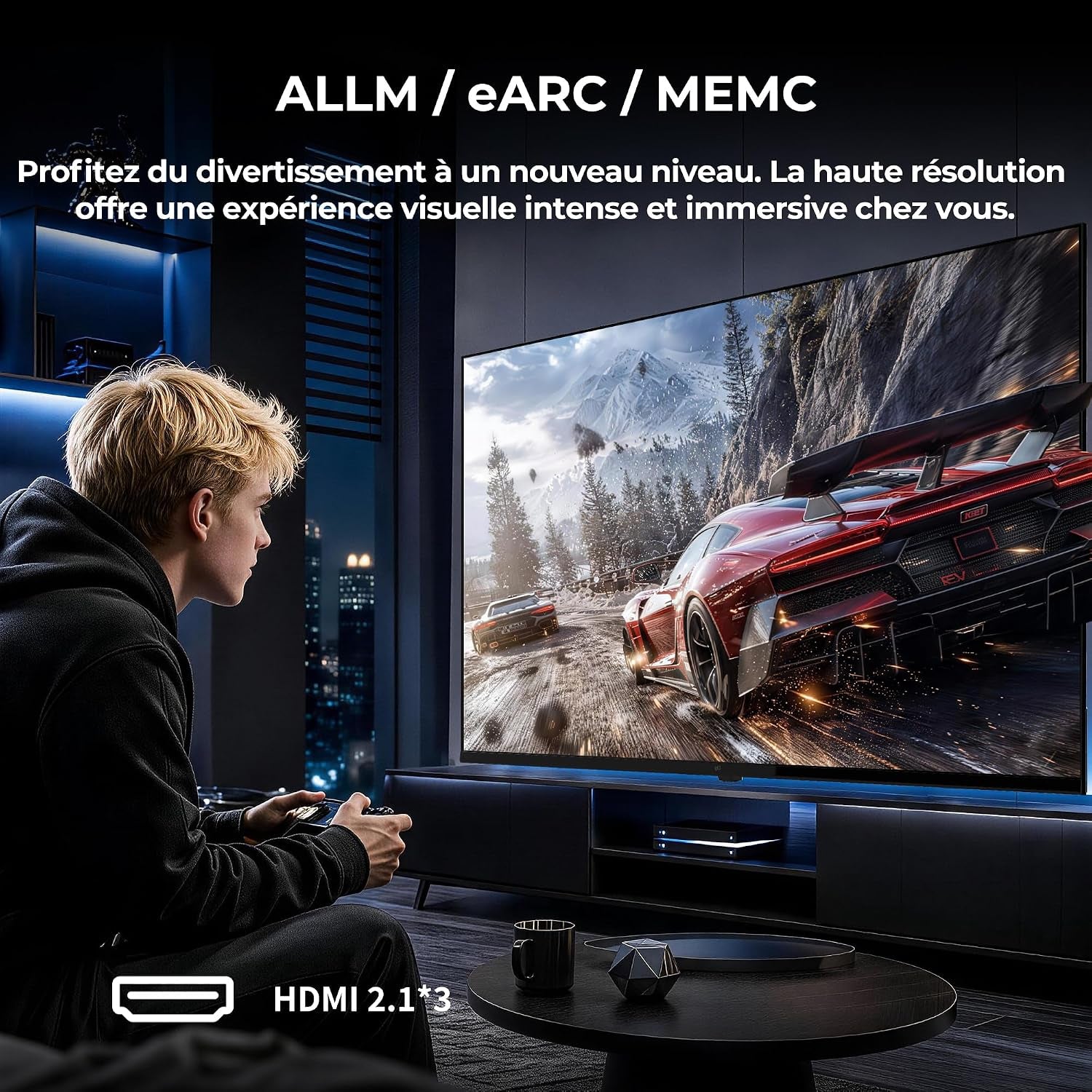 TV 55 Pouces 4K UHD Smart TV, Google TV Avec Cast Intégré, Dolby Vision Et Atmos, HDR 10, MEMC Pour Des Images plus Fluides