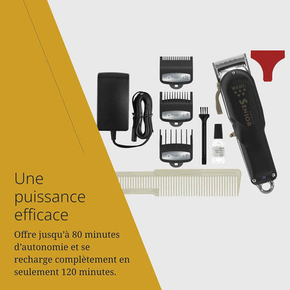 Cordless Senior, Tondeuse Professionnelle Filaire Et Sans Fil | Tondeuse Professionnelle, Lame Chirurgicale Pour Fondus, Moteur Puissant, Jusqu'À 80 Minutes D'Autonomie, Filaire Et Sans Fil