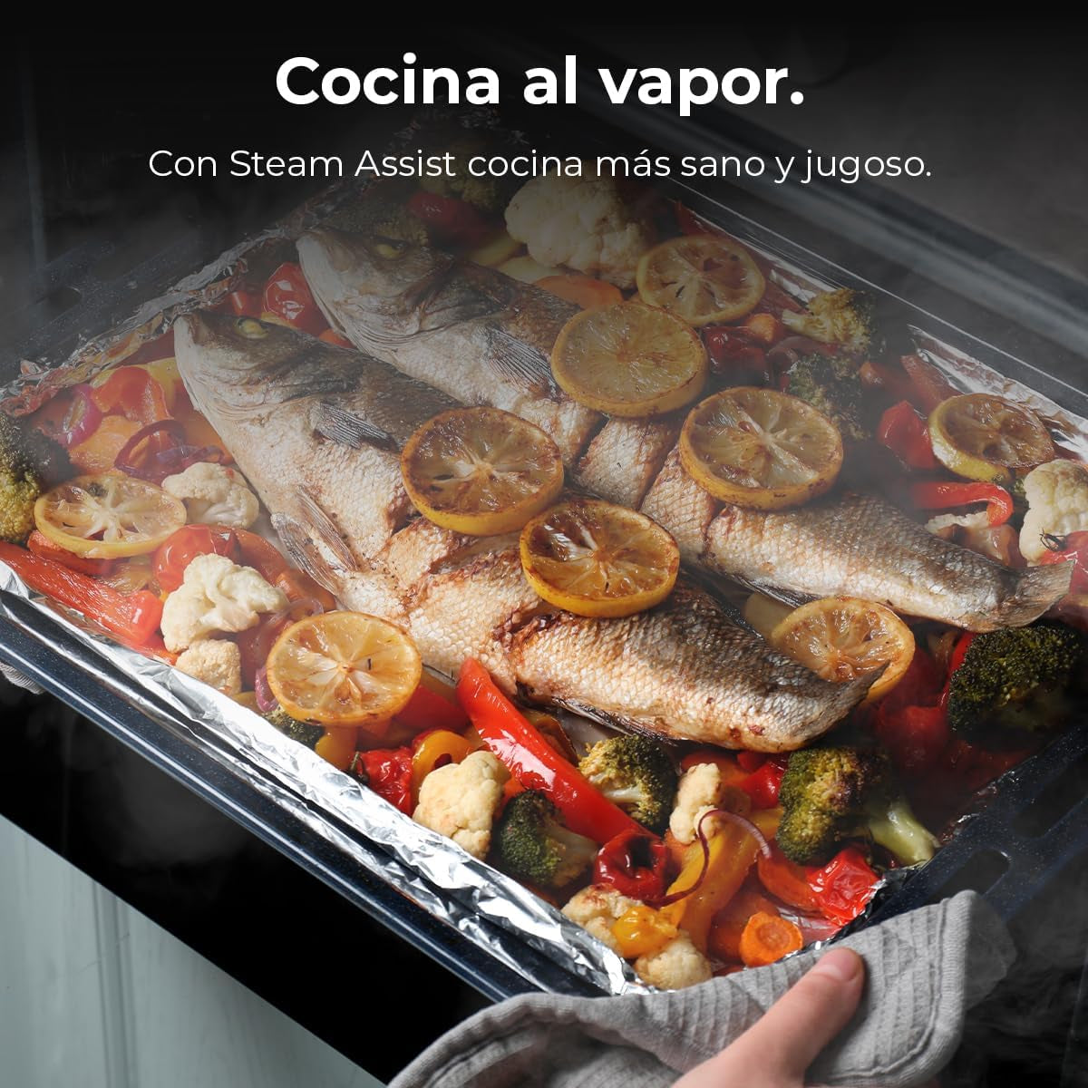 Four Encastrable 45 Cm Bolero Hexa C134500 Inox A. 2600W, Capacité De 56L, Faible Consommation, 4 Fonctions, Minuterie, Nettoyage À La Vapeur, Cuisson À La Vapeur