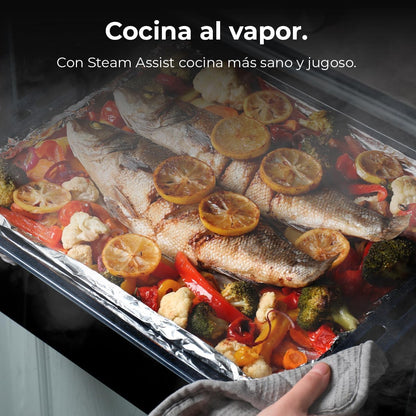 Four Encastrable 45 Cm Bolero Hexa C134500 Inox A. 2600W, Capacité De 56L, Faible Consommation, 4 Fonctions, Minuterie, Nettoyage À La Vapeur, Cuisson À La Vapeur