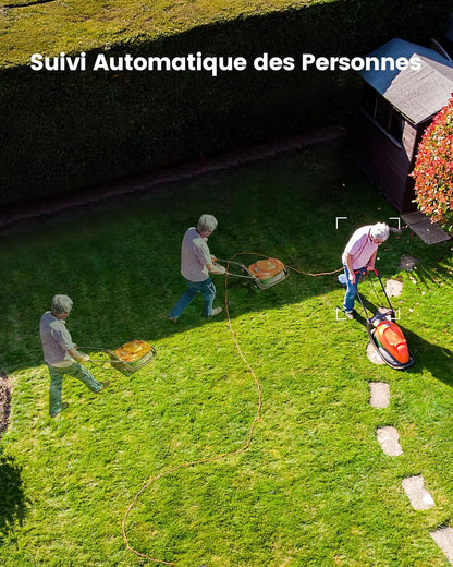 2K D1 Caméra Exterieure Sans Fil Solaire, 360°PTZ Suivi Automatique | 3MP Caméra Surveillance Wifi Exterieure Sans Fil Vision Nuit Couleur, Audio Bidirectionnel Idéal Pour Porche & Jardin, IP65