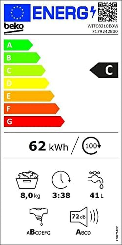 LL FRONT 8KG BEKO WITC8210B0W