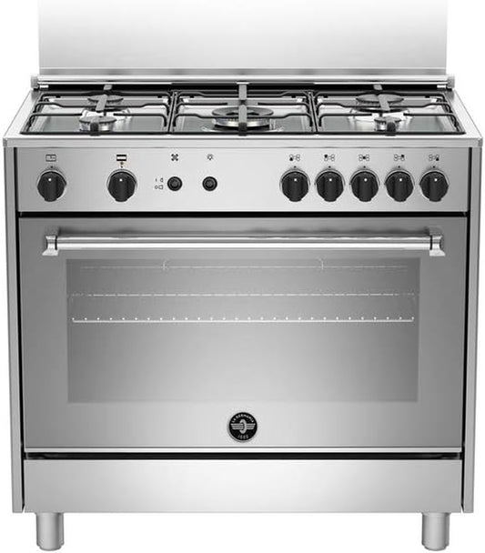 Bertazzoni La Germania Americana AMN965GXV Four Et Cuisinière Acier Inoxydable Gaz A+ - Fours Et Cuisinières (Cuisinière, Acier Inoxydable, Boutons, Rotatif, Noir, Devant, Gaz)