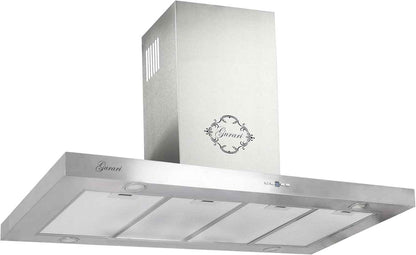 Hotte Îlot GCH I 431 120 IS PRIME Îlot - En Acier Inoxydable - 120 Cm - Avec Télécommande - Hotte Aspirante / Recirculation - Suspension Libre - Forte Puissance D'Aspiration : 1000 M³/H