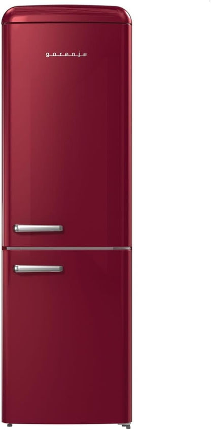 Retro Collection ONRK 619 DR Retro - Réfrigérateur-Congélateur/194 Cm/Compresseur Inverseur/Nofrost Plus/Ionair/Crispzone/Réfrigérateur 204 L/Congélateur 96 L/EEK D/Bordeaux