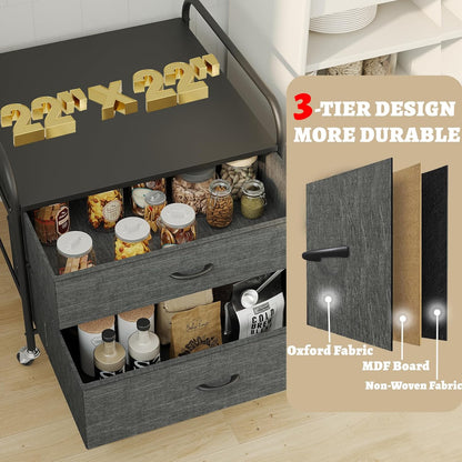 Mini Support De Réfrigérateur Avec Rangement, Mini Table De Réfrigérateur De 54,4 Kg Avec 4 Roues Pivotantes, Chariot De Réfrigérateur Avec Grand Tiroir Pour Dortoir, Maison, Cuisine, Bureau, Dessus