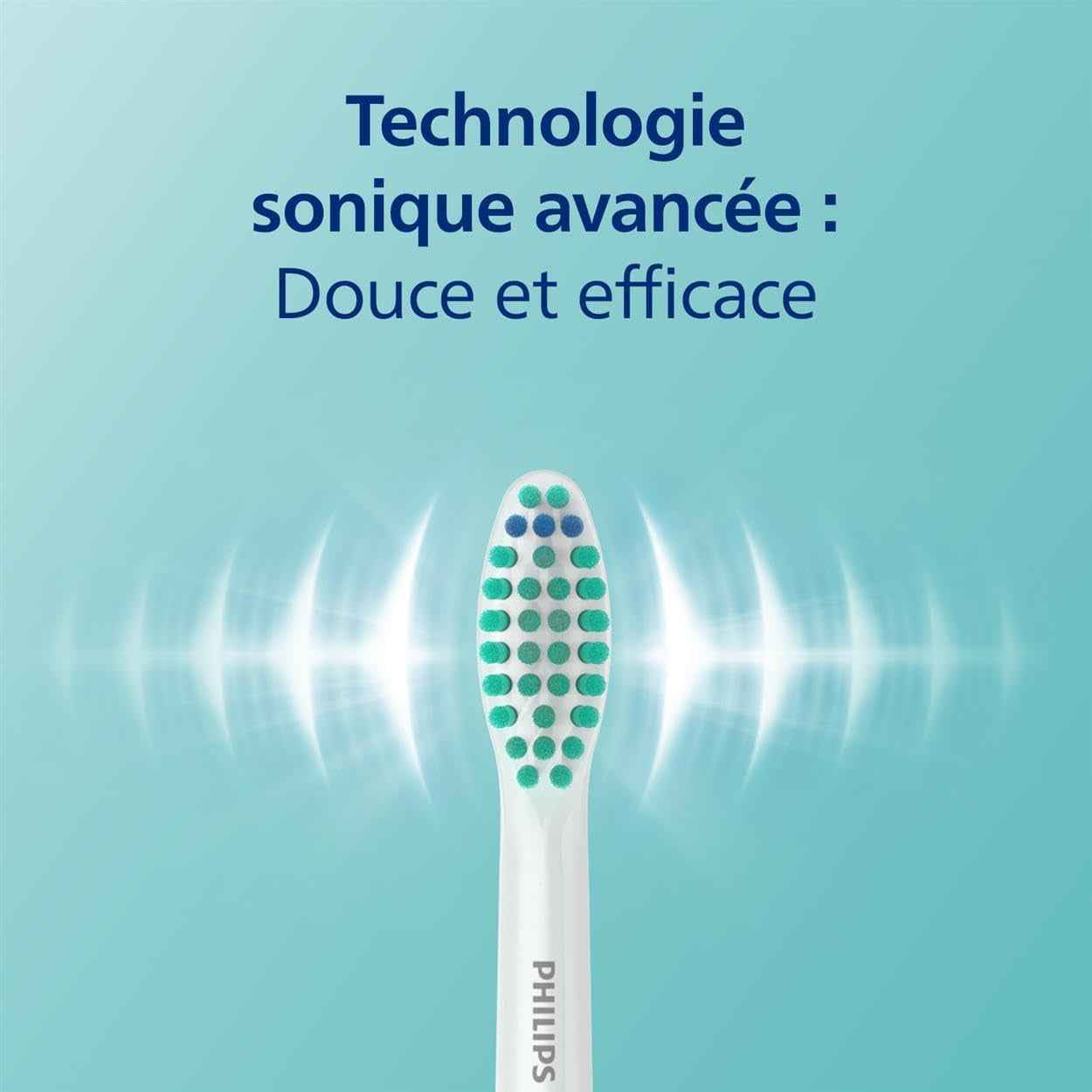 Sonicare 3100, Brosse À Dents Électrique Sonique, Capteur De Pression Et Minuterie, Rose Pastel Et Noir, Pack De 2, Modèle HX3675/15