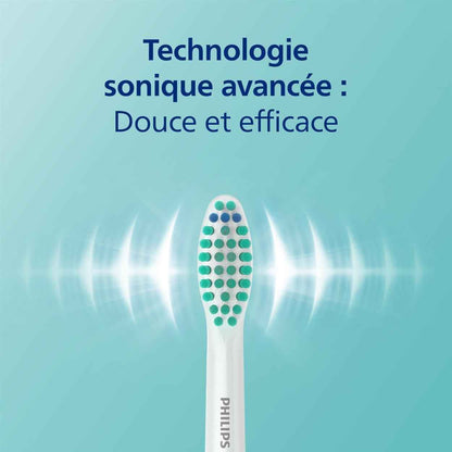 Sonicare 3100, Brosse À Dents Électrique Sonique, Capteur De Pression Et Minuterie, Rose Pastel Et Noir, Pack De 2, Modèle HX3675/15