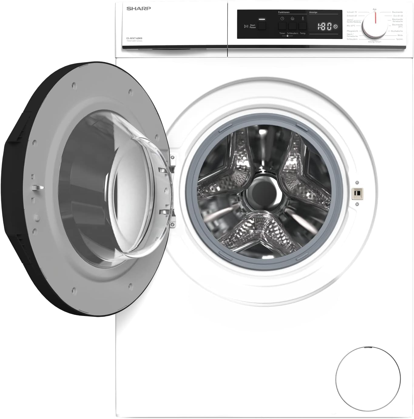 ES-NFA714BWB-DE Machine À Laver À Chargement Frontal/B / 7 Kg / 1400 Tr/Min/Advanced Inverter Motor/Allergy Smart / 15 Programmes Avec Programme Court Aquastop/Blanc