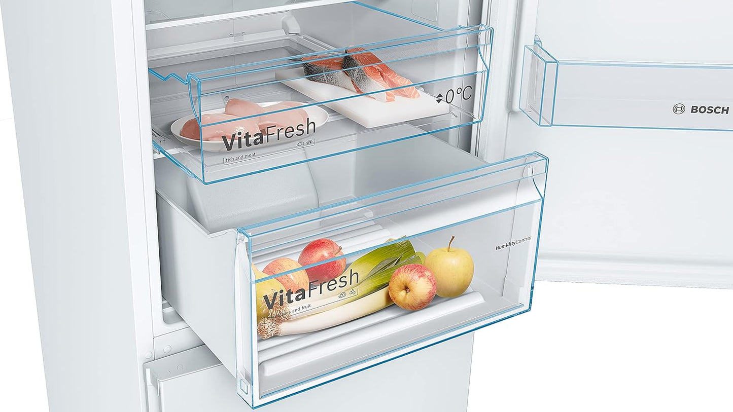 KGN36VWED Série 4 Réfrigérateur Combiné Pose-Libre - 326 L - 186 X 60 (H X L) - Blanc