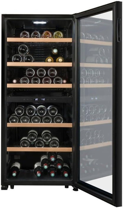 Cave De Mise À Température Double Zone LS102DZBLACK 102 Bouteilles