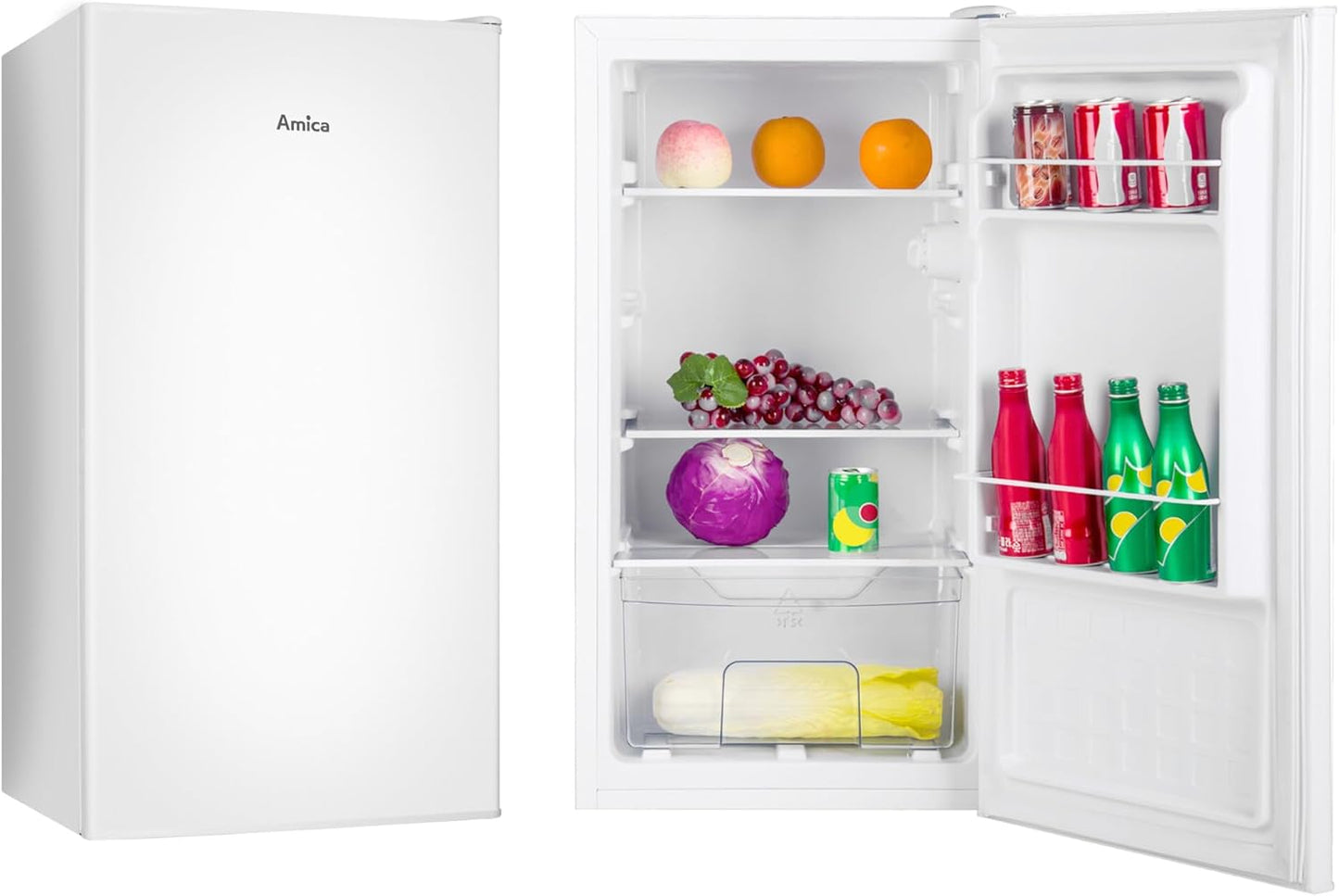 Amica Réfrigérateur Complet VKS 351-116 W - Blanc - 85 Cm (H) X 45 Cm (L) X 41 Cm (P) - 61 Litres/Debout