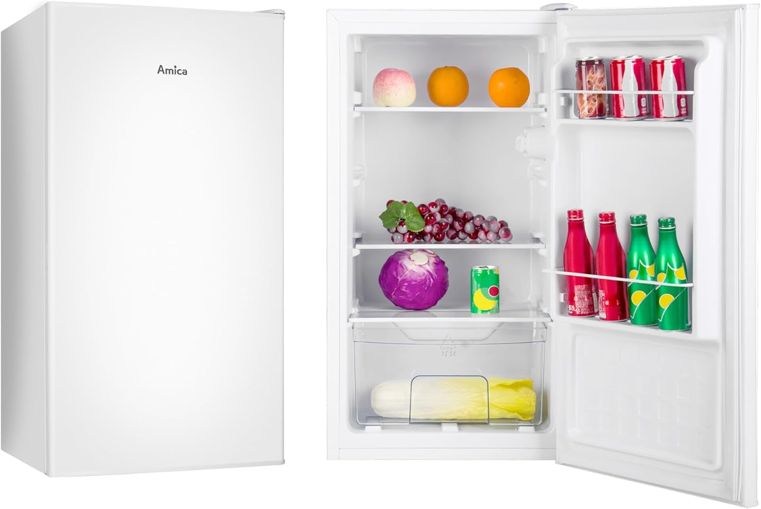Amica Réfrigérateur Complet VKS 351-116 W - Blanc - 85 Cm (H) X 45 Cm (L) X 41 Cm (P) - 61 Litres/Debout