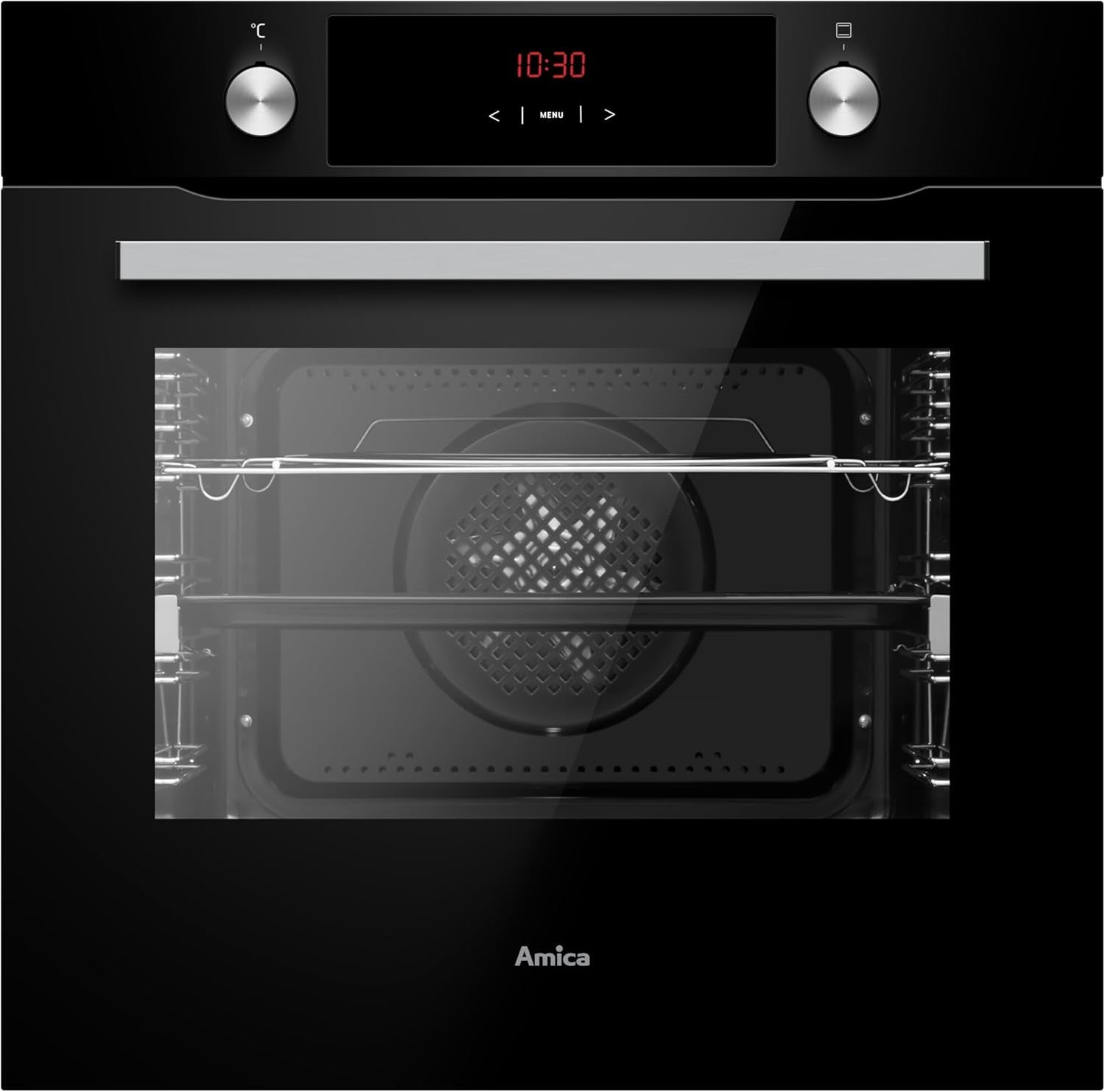 Amica EBX 943 610 SM EEK: a Einbau-Backofen, 77 L, Steamclean, Umluft, 9 Backofenfunktionen, Cooldoor3, Teleskopauszug, Matt-Schwarz