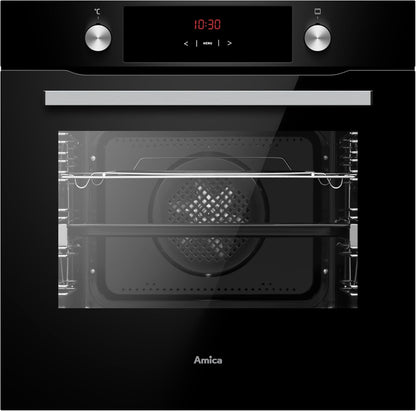 Amica EBX 943 610 SM EEK: a Einbau-Backofen, 77 L, Steamclean, Umluft, 9 Backofenfunktionen, Cooldoor3, Teleskopauszug, Matt-Schwarz