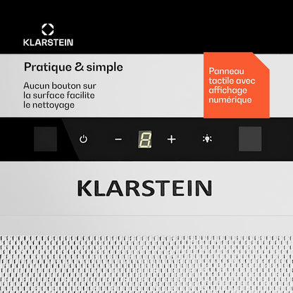 Hotte Aspirante Encastrable 52 Cm, Hotte Aspirante Silencieuse, De Cuisine Avec Lampes LED, Débit D'Air Puissant 439 M³/H, Minuterie, Commandes Tactiles, Avec Évacuation