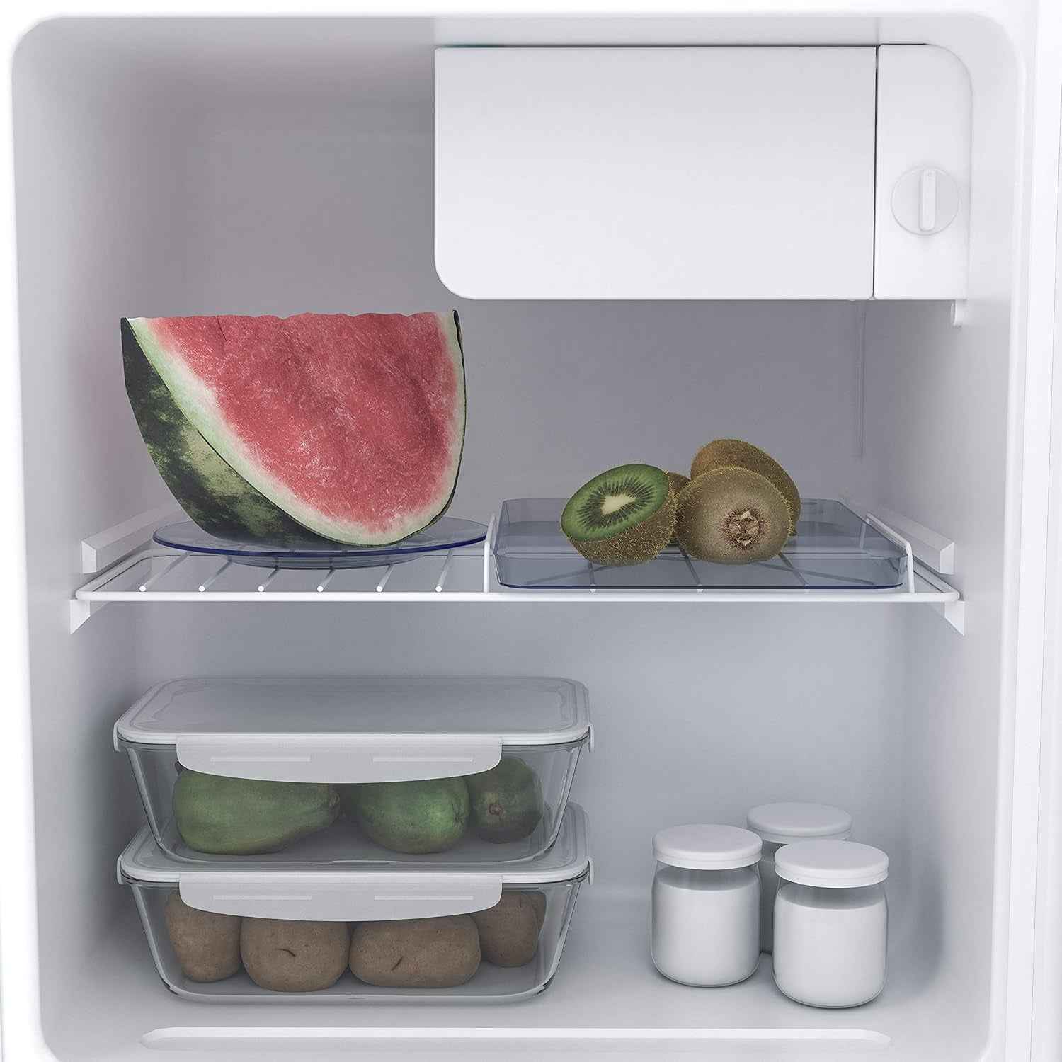 Mini Réfrigérateur Frigo FGX490 Gris, 45L Compact, Silencieux, Porte Réversible, Thermostat Réglable, Compartiment Glaçons 4L, Pieds Réglables, 39 Db