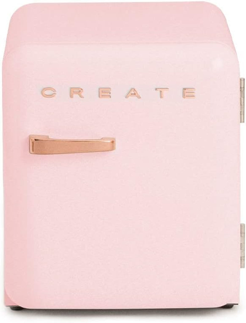 / RETRO FRIDGE 50 ROSE Gold/Réfrigérateur Rose Avec Poignée or Rose/Pratique Et Fonctionnel, Matériaux Résistants