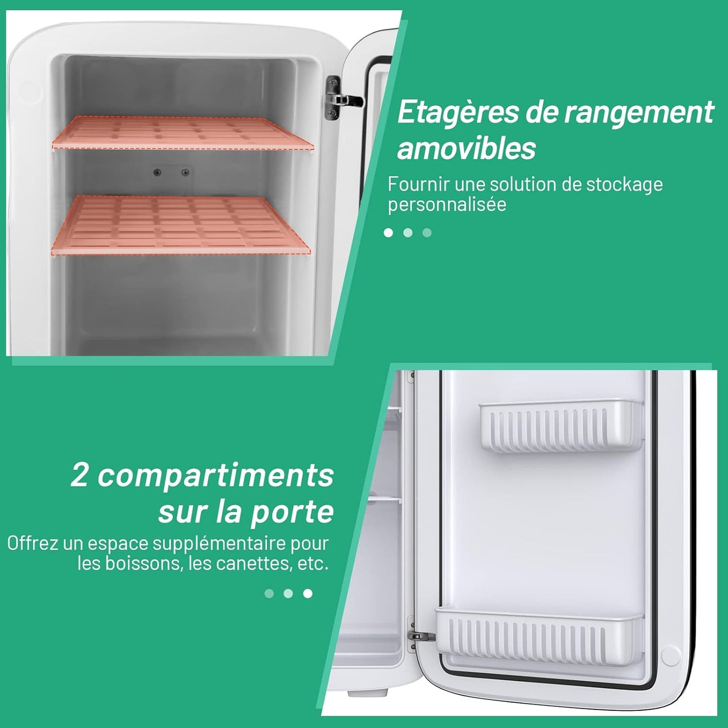 Mini Frigo 15L Mini Réfrigérateur 2 En 1 Fonction De Refroidissement Et De Chauffage, Température -3 ℃ ~ 50 ℃, Mini Frigo Portable 76 Kwh/An Pour Maison/Voiture (Noir)