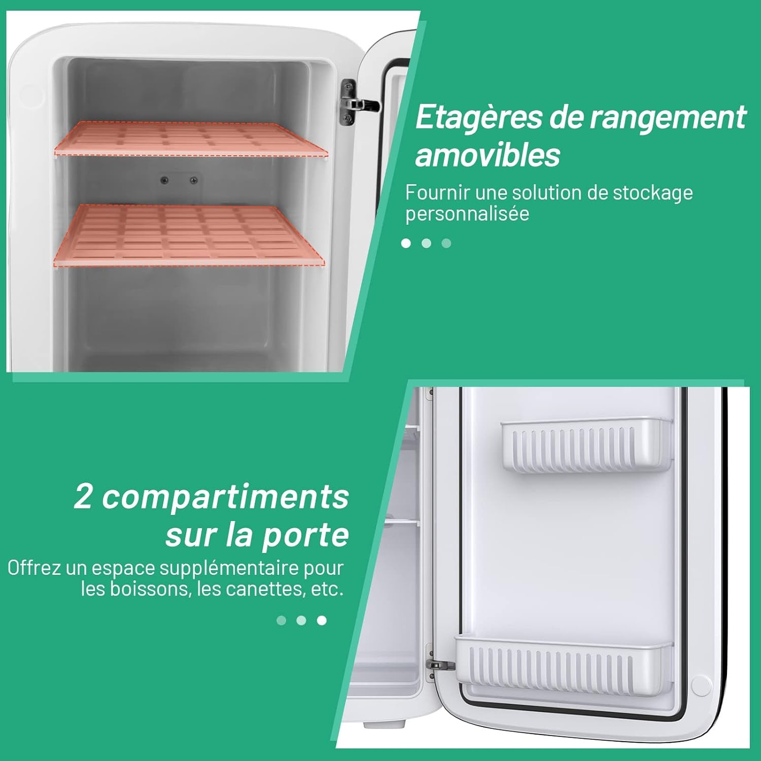 Mini Frigo 15L Mini Réfrigérateur 2 En 1 Fonction De Refroidissement Et De Chauffage, Température -3 ℃ ~ 50 ℃, Mini Frigo Portable 76 Kwh/An Pour Maison/Voiture (Noir)
