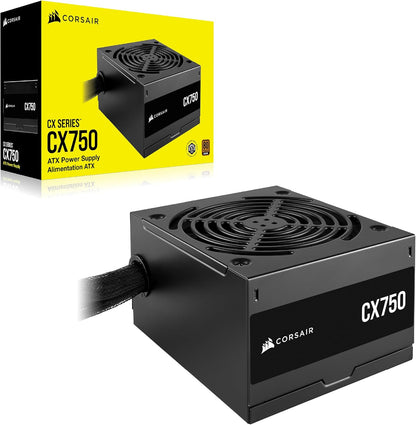 CX750 ATX 750W Alimentation - Certifiée 80 plus Bronze - Faible Bruit - Câbles Gainés - Non Modulaire - EU - Noir