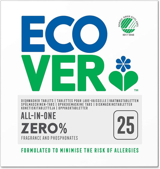 Zero Tablettes Pour Lave-Vaisselle, Nettoyant Vaisselle À Base De Plantes, Sans Parfum Et Sans Phosphonates, 25 Tablettes