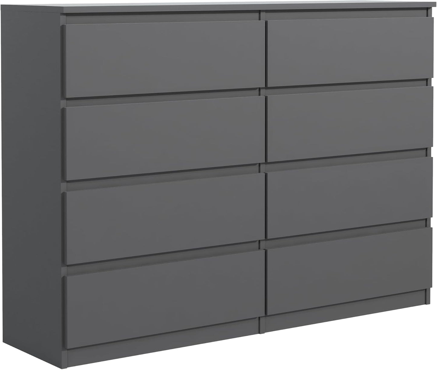 Commode 100 Cm, 8 Tiroirs, Anthracite | Commode Moderne, Meuble De Rangement, Buffet Salon, Commode Chambre, Armoire À Tiroirs 100X101,5X39 Cm