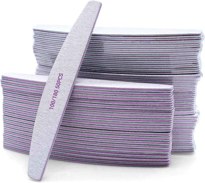 50 Pcs Limes a Ongles Professionnelle, Lime a Ongles 100/180 Double Face Lavable, Lime À Ongles Professionnelle À Double Face Pour Manucure Maison Salon Coiffure