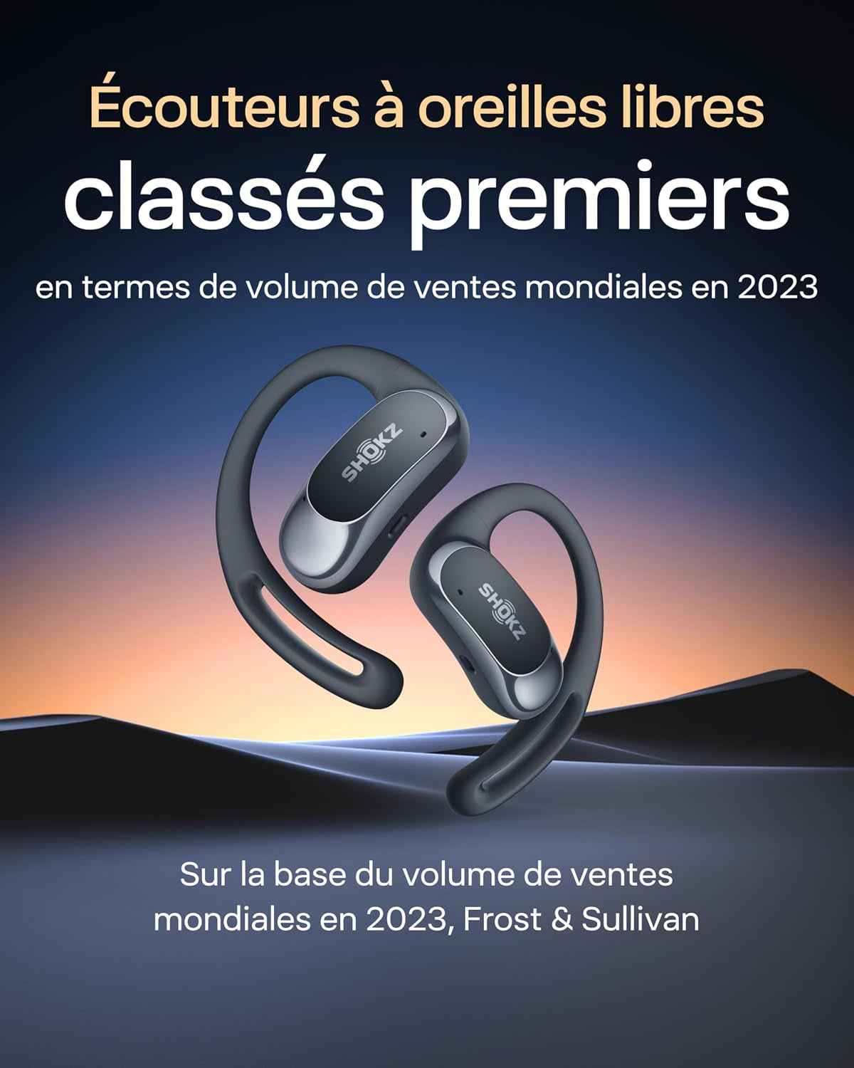 Openfit Air Écouteurs À Oreilles Libres, Charge Rapide - Noir | Bluetooth Sans Fil Avec Microphone, Crochet D’Oreille Air, Charge Rapide, 28 H D’Autonomie, Étanchéité IP54 Pour Le Sport