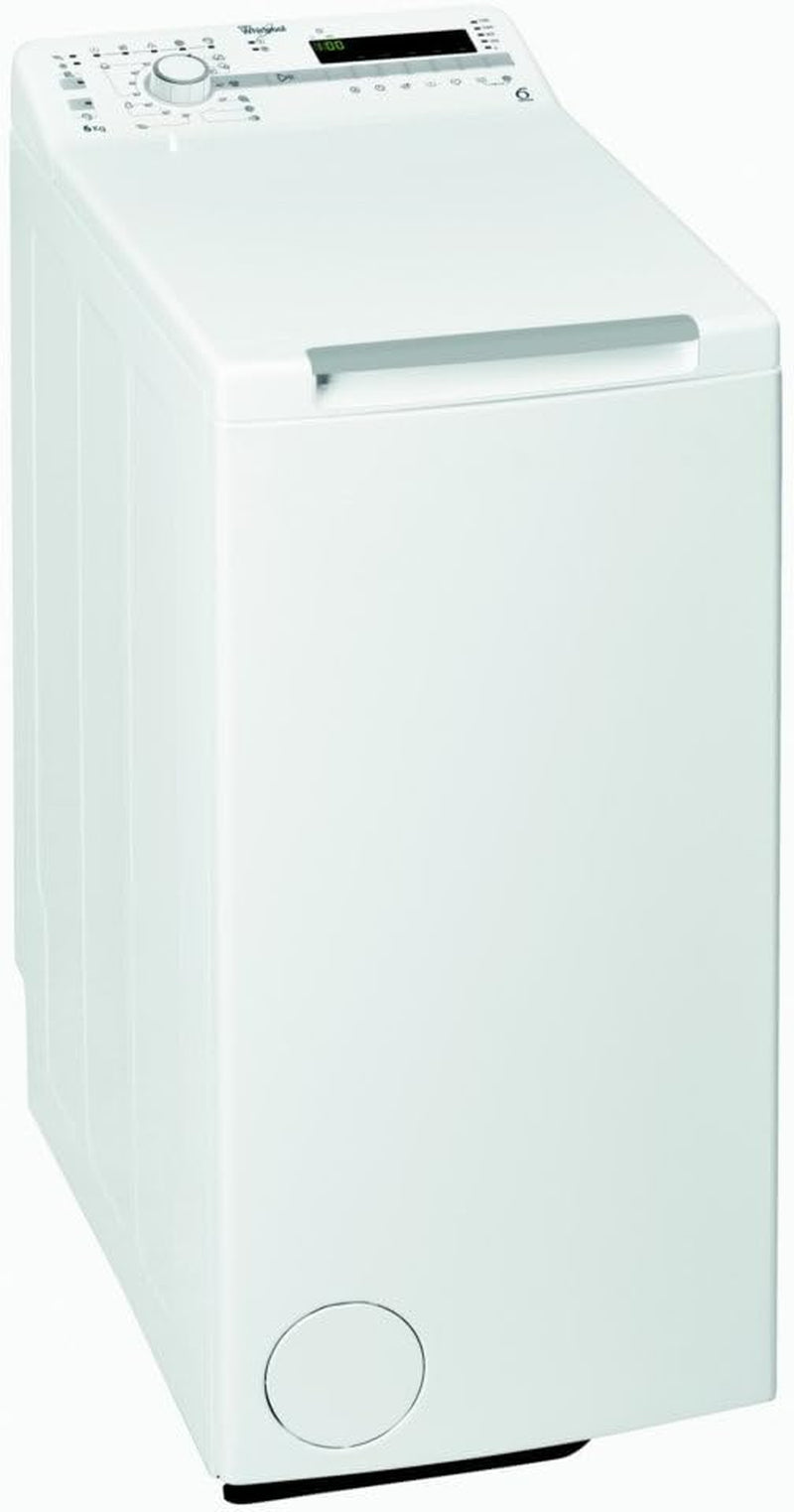 Lave Linge Top 6 Kg Whirlpool TDLR60210 - Lave Linge Chargement Par Le Dessus - Essorage 1200 Tr/Min - Départ Différé - Affichage Temps Restant - 76 Db - Pose Libre - Classe Énergétique A+++