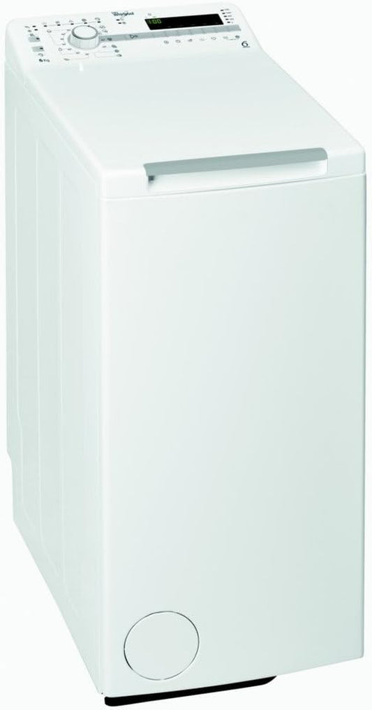 Lave Linge Top 6 Kg Whirlpool TDLR60210 - Lave Linge Chargement Par Le Dessus - Essorage 1200 Tr/Min - Départ Différé - Affichage Temps Restant - 76 Db - Pose Libre - Classe Énergétique A+++