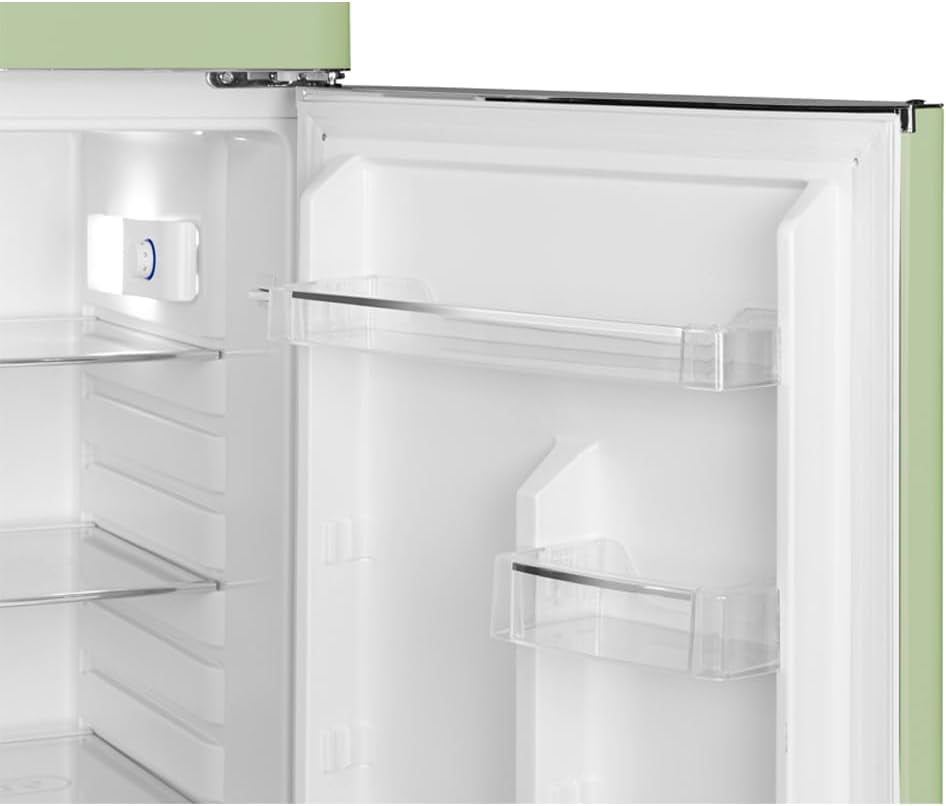 SCDD208VVA, Réfrigérateur 2 Portes, 211L (172+39), Froid Statique, Dégivrage Automatique, 3 Clayettes Verre, Thermostat Réglables, Pieds Réglables,Vert Amande
