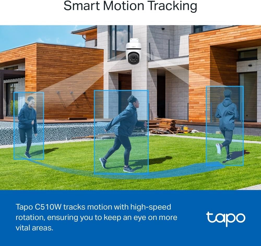 C510W 2K Caméra De Surveillance Wifi Extérieur 360°, Vision Nocturne Couleur, Détection De Personne Et Suivi De Mouvement, Étanche IP65, Alarme Sonore Personnalisable (Lot De 2)