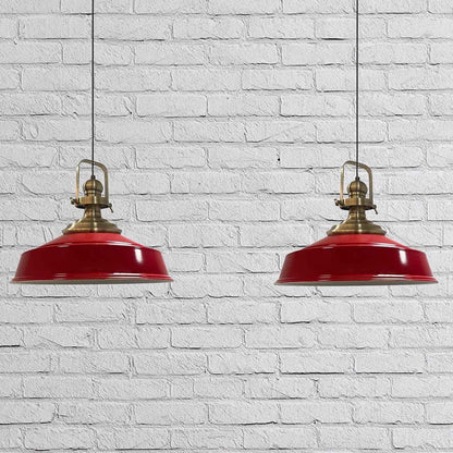 Asletl Suspension Luminaire Industrielle Rétro En Metal Lot De 2, Lustre De Salon Vintage, Éclairage De Plafond Pour Chambre, Cuisine, Lampe Suspendue, Rouge
