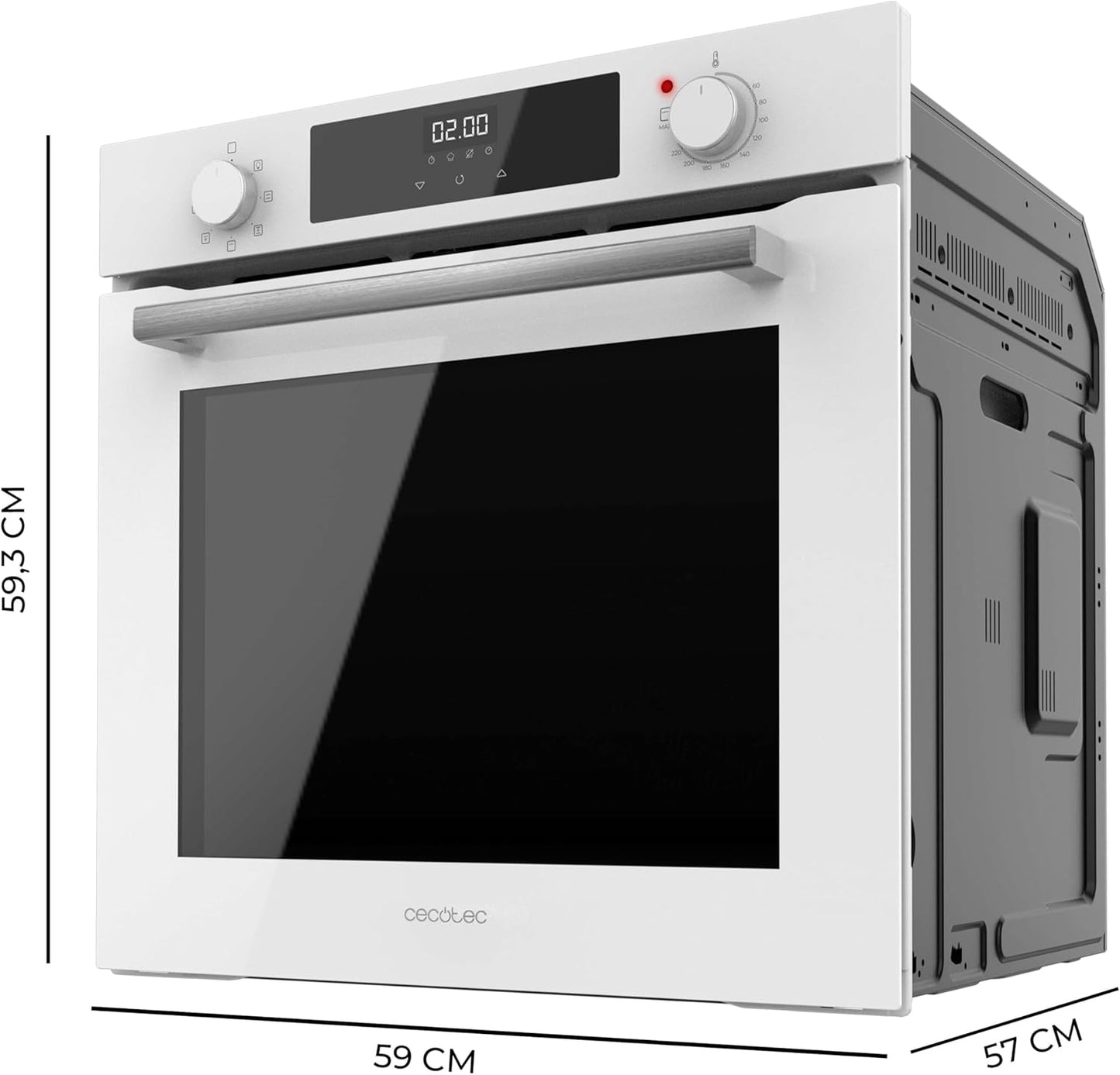 Four Intégrable 60 Cm Bolero Hexa M226000 Verre Blanc A. 2800 W, 72 L, 7 Fonctions, Mode Grill, Fan Assisted Grill, Mode Convection, Defrost, Steam Base X2, Steam Easyclean, Steam Assist