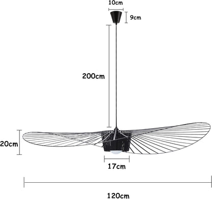 Lustre Vertigo Suspension, Rétro Suspension Luminaire Lustres Postuler À Salon Cuisine Chambre Luminaires Intérieur, Lampe LED E27 Max 40W (120 CM)