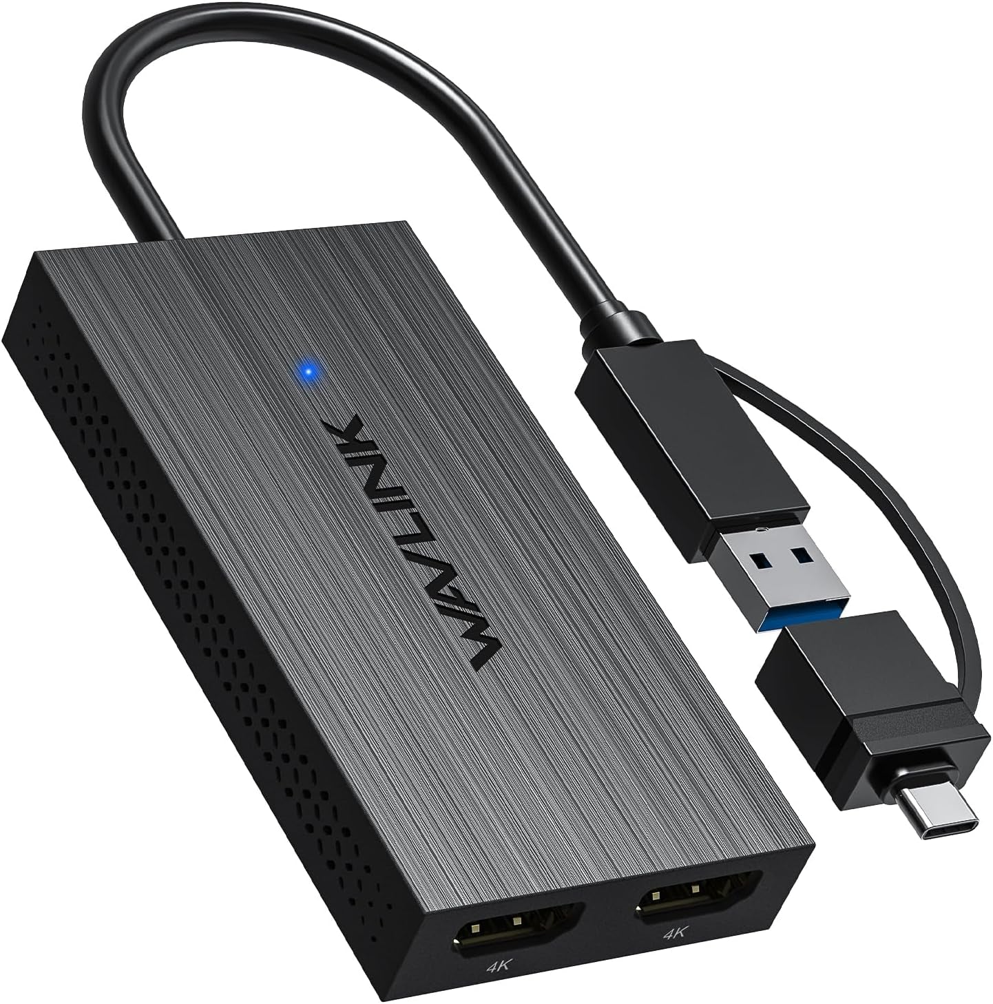 Adaptateur USB 3.1/USB C Vers HDMI Double, Displaylink Dual 4K@60Hz Monitor Hub, Compatible Macbook M1/M2/M3/M4, New Macbook Neo, Windows