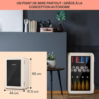 Mini Frigo De Chambre De 70L Pour Boissons Et Bieres, Petit Frigo Silencieux, Mini Bar Intérieur/Ext, Petit Refrigérateur Camping, Stockage De Vins Et Boisssons, Étagères Amovibles, 0-10°C