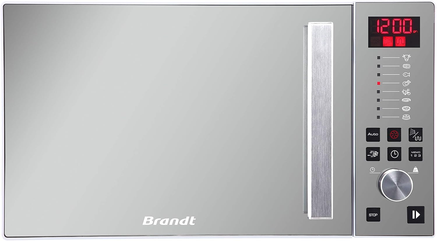 Micro-Ondes Posable- GE2626S - 900W - Gril Quartz 1000W - Autoprogramme 8 Positions - 3 Mémoires - Speed Defrost -PT 32Cm - Silver