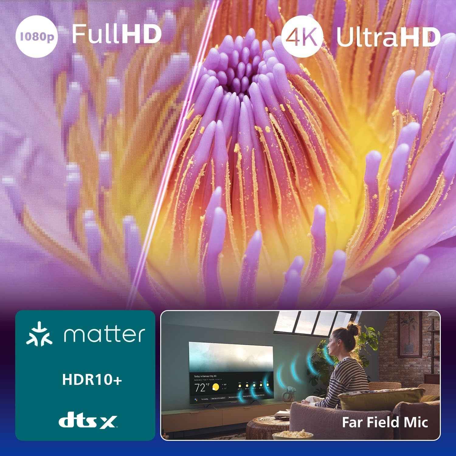 Philips 55PUS7200 4K LED Smart TV - Écran 55 Pouces Avec Plateforme Pixel Precise Ultra HD, Titan OS Et Son Dolby Atmos - Compatible Alexa Et Assistant Vocal Google