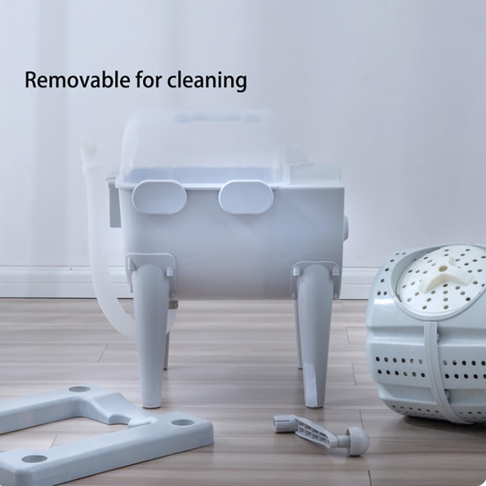 Morlinca Lave Linge Manuel Machin Laver Portable Laveuse Et Sécheuse Manivelle Laver Non Électrique Pour Dortoir Appartement Camping,Argent