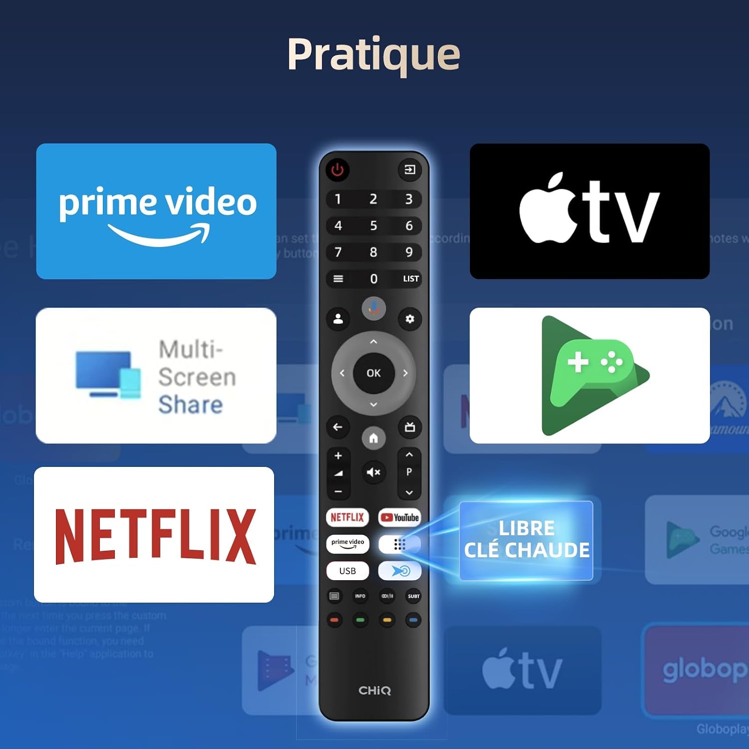 TV Mini QLED 4K 65 Pouces Local Dimming (M65QA9) | Gaming DLG 120Hz, MEMC 60Hz, Support HDR10, Chromecast Intégré