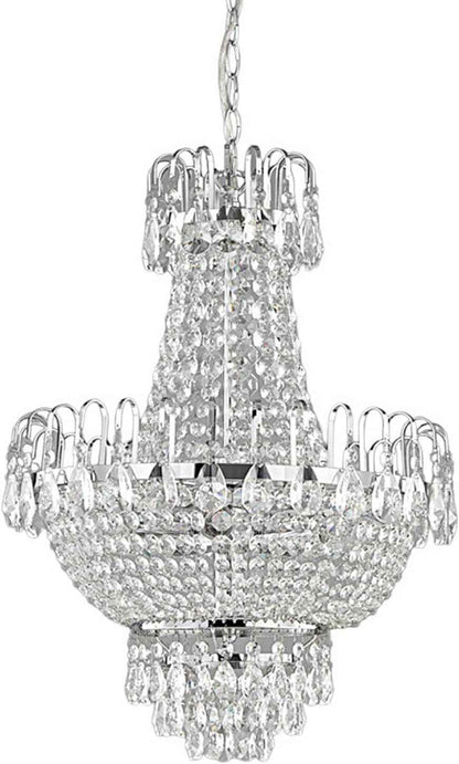 Suspension Casparia À Intensité Variable (Antique, Classic) En Transparent Cristal E. A. Pour Salon & Salle Manger (À 5 Lampes E14) Cristal Suspension Lampe